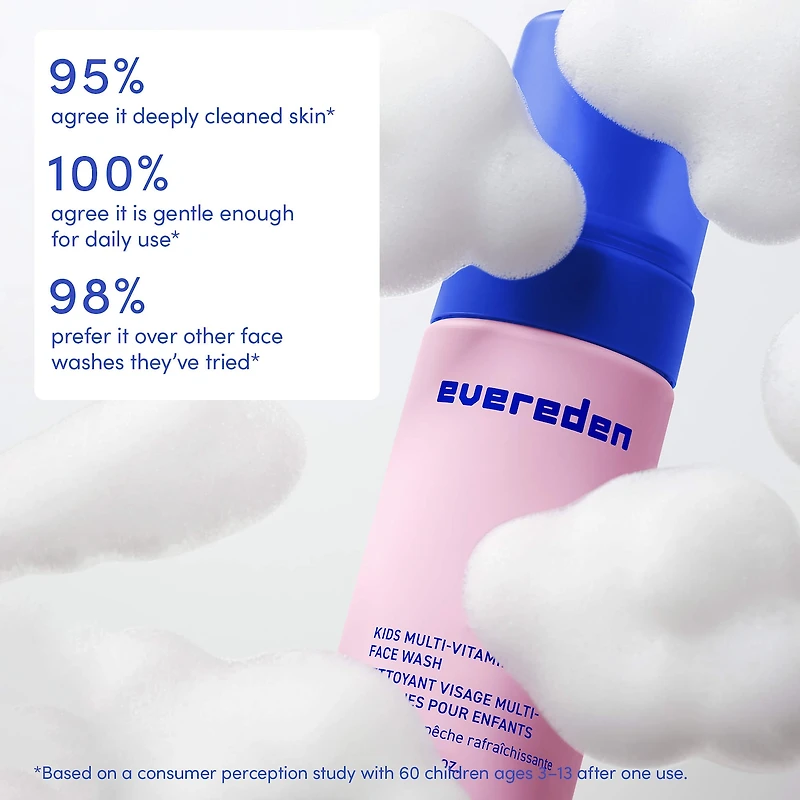 Nettoyant aux multivitamines pour enfants avec vitamines B5 et B3 (niacinamide)