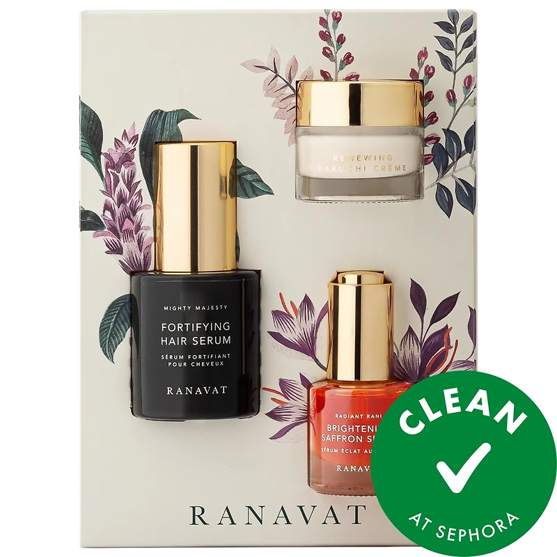 Royal Trio Bestsellers Set with Clinically Tested Anti-Aging Skincare and Jasmine Hair Serum