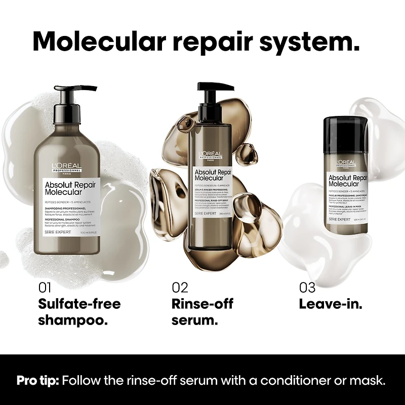 Shampoing Absolut Repair à réparation moléculaire pour cheveux très abîmés
