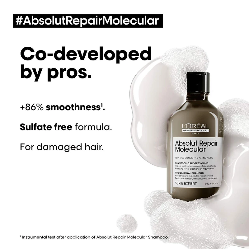 Shampoing Absolut Repair à réparation moléculaire pour cheveux très abîmés