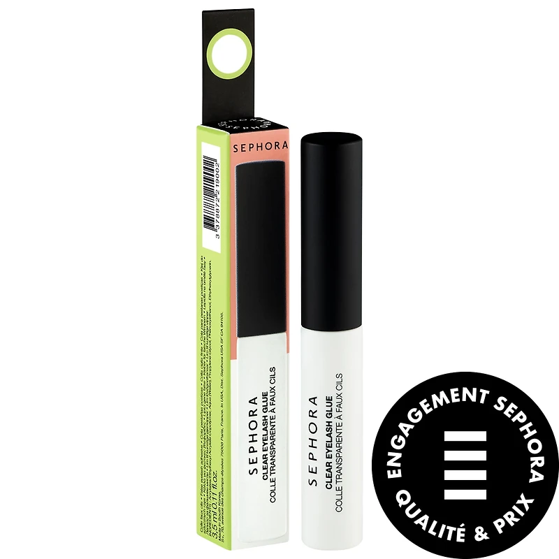 Colle transparente à faux cils à applicateur en pinceau