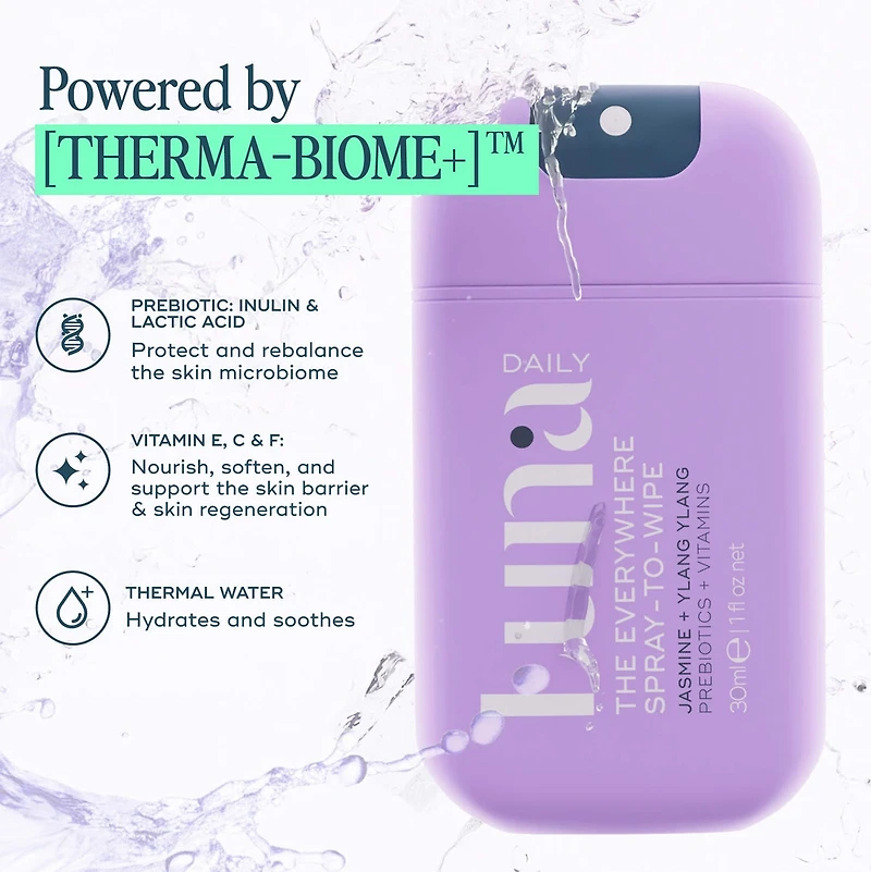 The Mini Everywhere Spray-to-Wipe - with Prebiotics + Vitamins C&E for All Skin
