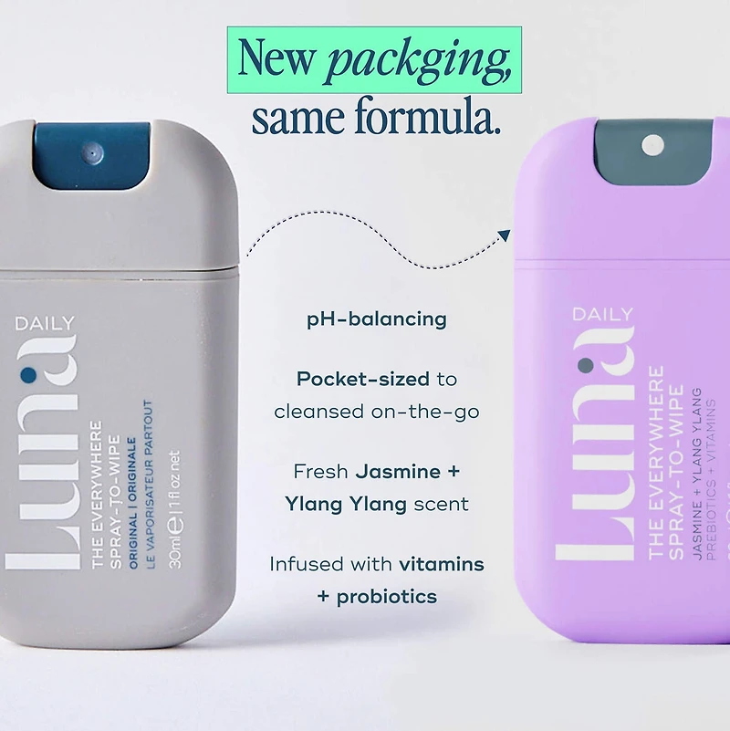 The Mini Everywhere Spray-to-Wipe - with Prebiotics + Vitamins C&E for All Skin