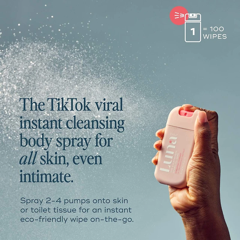 The Everywhere Spray-To-Wipe - Hydrating with Prebiotics, Vitamins and Omegas for Dry Skin