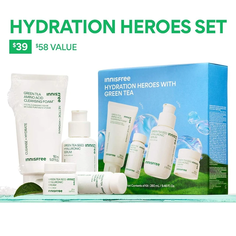 Green Tea Hydration Heroes with Hyaluronic Acid