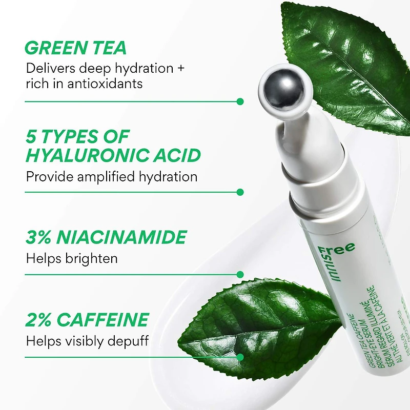 Sérum Bright-Eye à la caféine de thé vert avec niacinamide