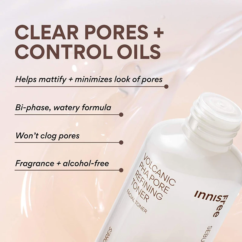 Lotion tonique affinant les pores Volcanic PHA  