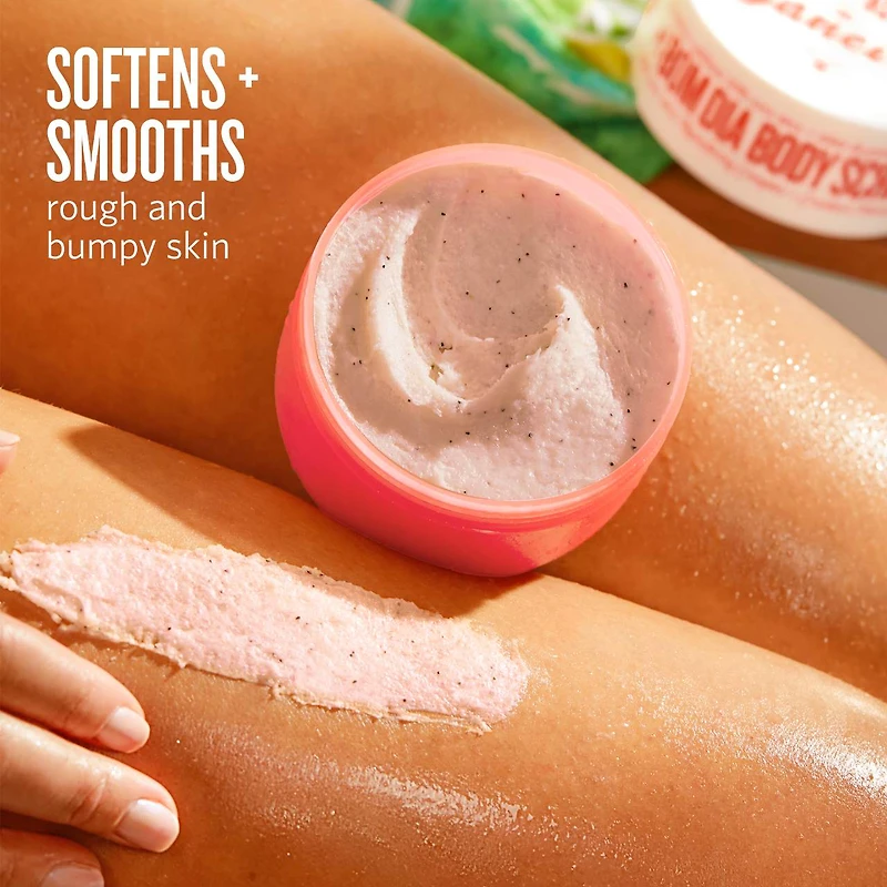 Exfoliant pour le corps Bom Dia avec le complexe resurfaçant qui contient 10 % d’AHA et de BHA + des graines de maracujá broyées