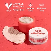 Exfoliant pour le corps Bom Dia avec le complexe resurfaçant qui contient 10 % d’AHA et de BHA + des graines de maracujá broyées