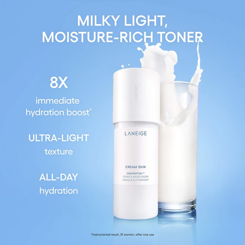 Cream Skin Milky Toner with Ceramides & Peptides for Nourishing Hydration