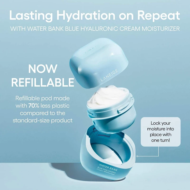 Crème hydratante avec acide hyaluronique Water Bank Blue pour la réparation de barrière d’hydratation