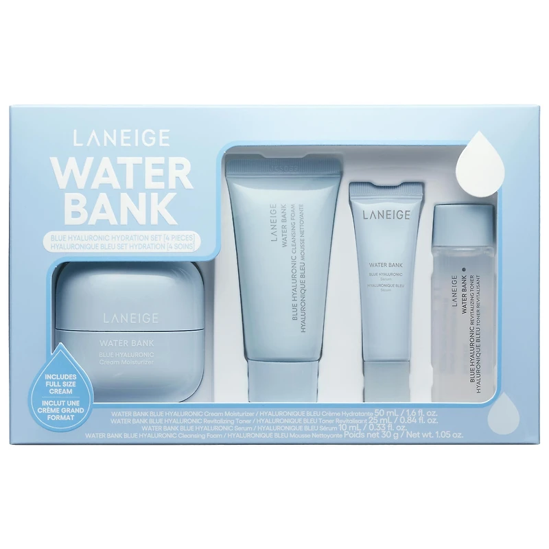 Ensemble d’hydratation à l’acide hyaluronique Water Bank Blue
