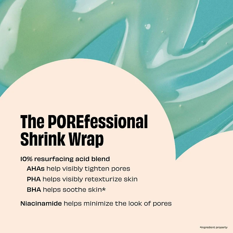 The POREfessional Shrink Wrap Overnight AHA+PHA Pore Treatment						