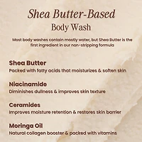 Moisturizing Butter Cream Body Wash - Non-Stripping with Shea Butter, Ceramides and Niacinamide