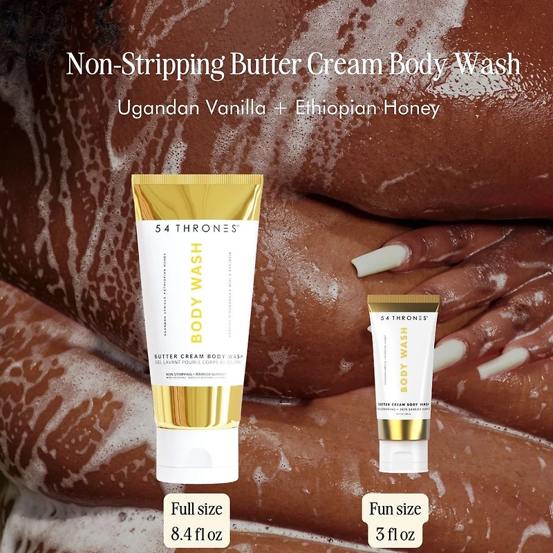Moisturizing Butter Cream Body Wash - Non-Stripping with Shea Butter, Ceramides and Niacinamide