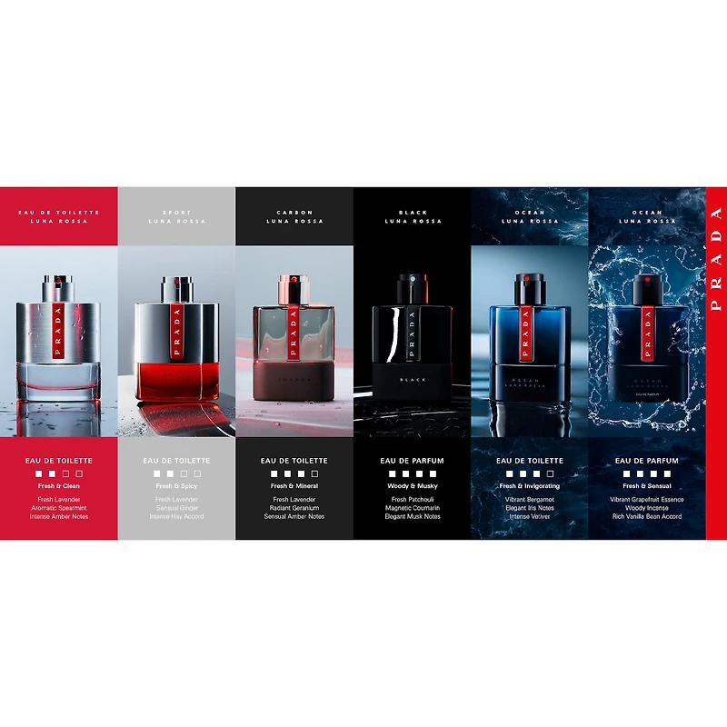 Eau de toilette Luna Rossa Carbon avec bergamote et lavande