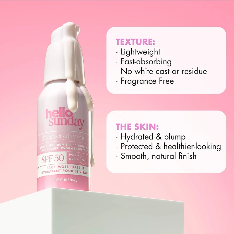 The Everyday One SPF 50 Face Sunscreen Moisturizer with Hyaluronic Acid