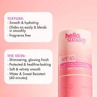 The Shimmer One SPF 45 Face and Body Mineral Sunscreen Glow Stick with Hyaluronic Acid