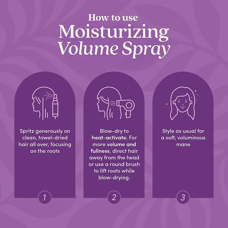 Vaporisateur volume hydratant pour cheveux fins et clairsemés