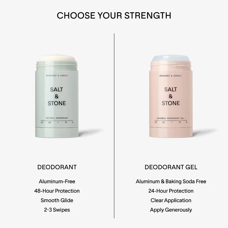 Bergamot & Hinoki Aluminum-Free Clear Gel Deodorant for Sensitive Skin