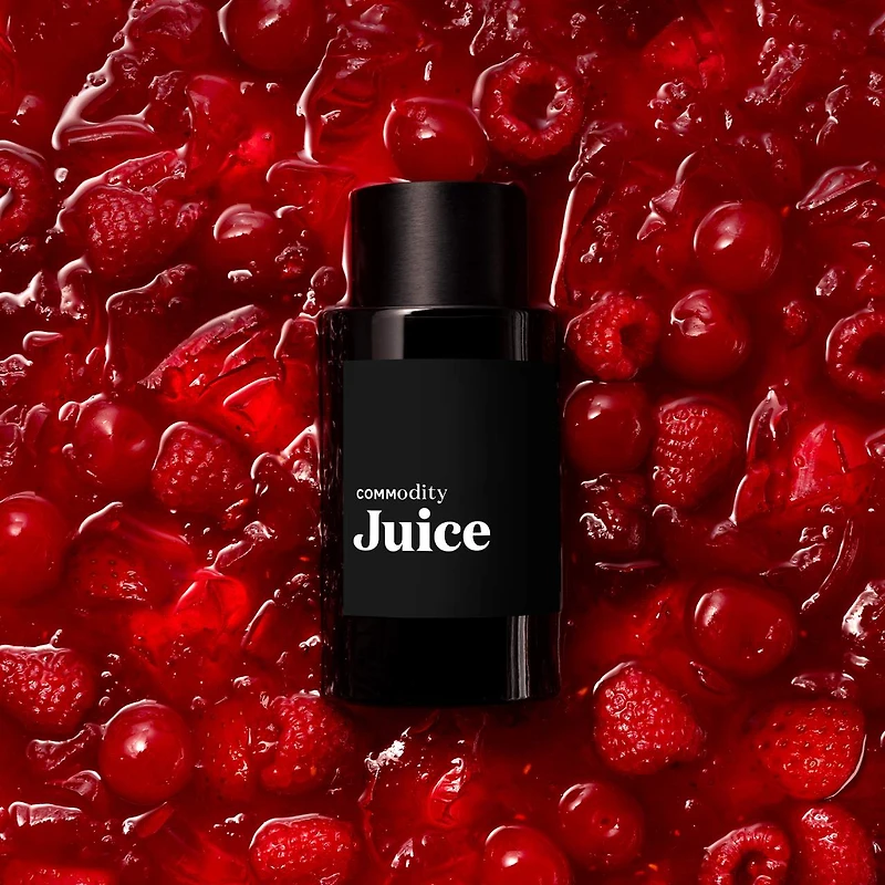 Eau de parfum Juice Expressive avec pulpe de framboise et rhubarbe en vaporisateur de voyage