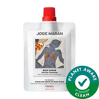 JOSIE MARAN Mini Topless Tangerine - Argan Oil + Sugar Balm Refillable Exfoliating Body Scrub 2 oz