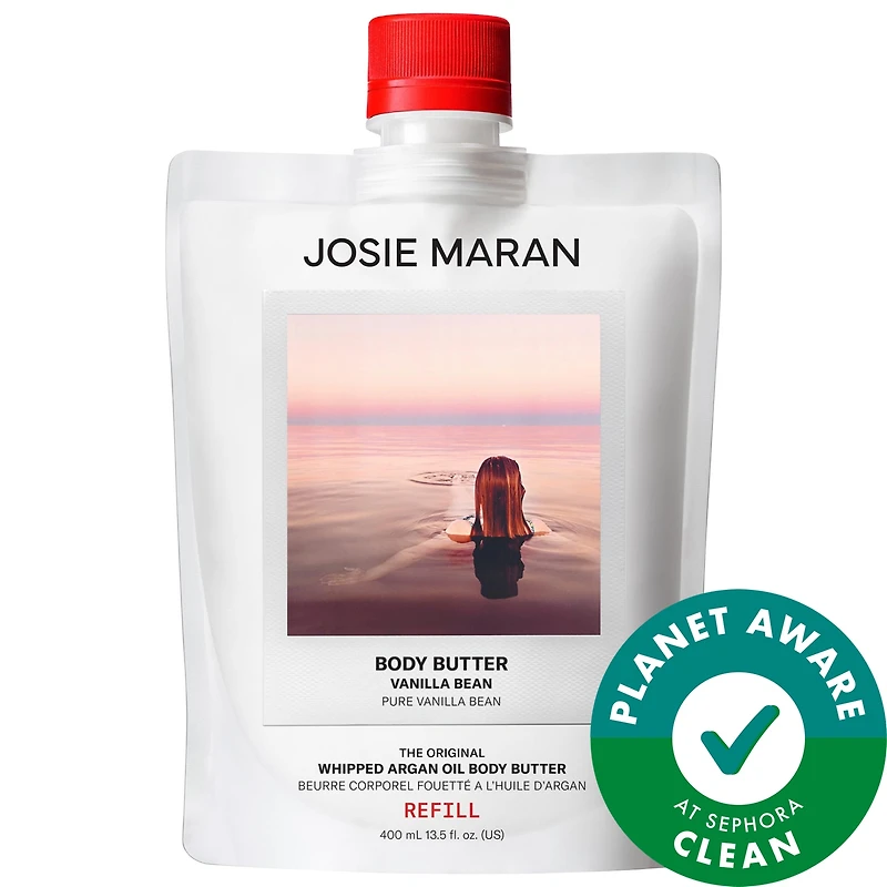JOSIE MARAN Vanilla Bean - Whipped Argan Oil Refillable Firming Body Butter Jar oz