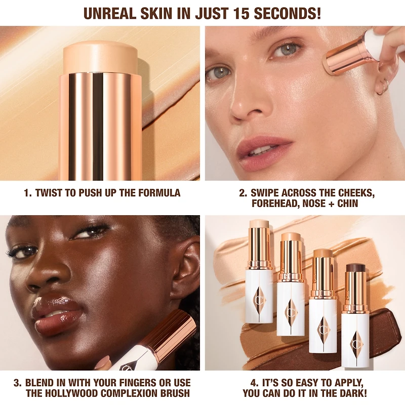 Fond de teint bâton hydratant diaphane éclatant Unreal Skin