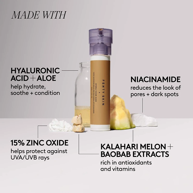 Hydra Vizor Huez Tinted Moisturizer Broad Spectrum Mineral Spf 30 Sunscreen
