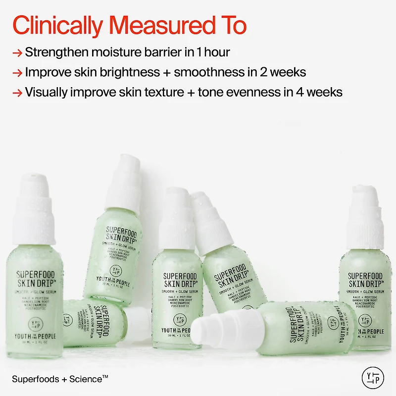 Superfood Skin Drip Smooth + Glow Barrier Serum with Peptides + Niacinamide