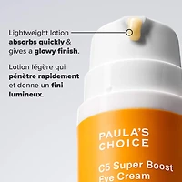 Crème C5 Super Boost avec vitamine C illuminante et raffermissante pour le contour des yeux