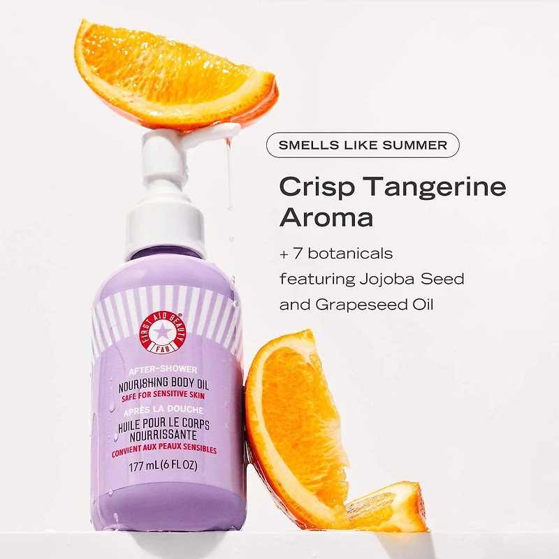 Huile nourrissante pour le corps après la douche