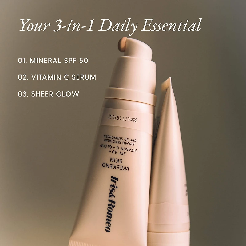 Weekend Skin SPF 50 Instant Glow Tinted Mineral Sunscreen with Vitamin C + Niacinamide