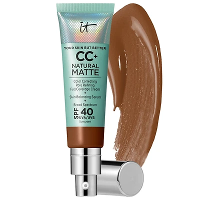 Fond de teint mat naturel crème CC+ avec FPS 40