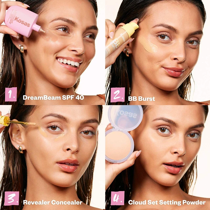 Écran solaire minéral sans silicone DreamBeam FPS 40 avec céramides et peptides