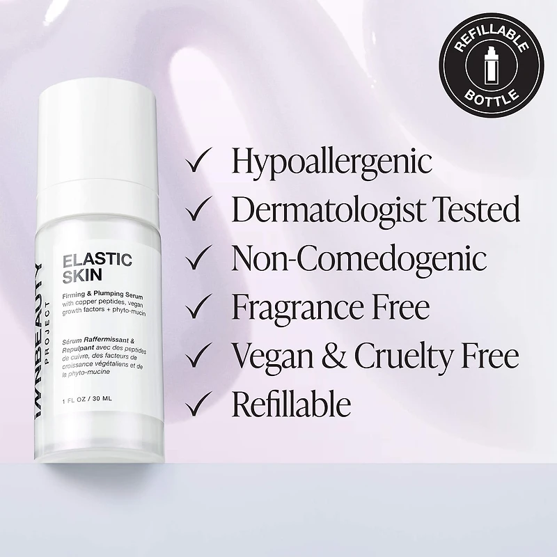 Elastic Skin Firming & Plumping Vegan Growth Factor Serum with Copper Peptides