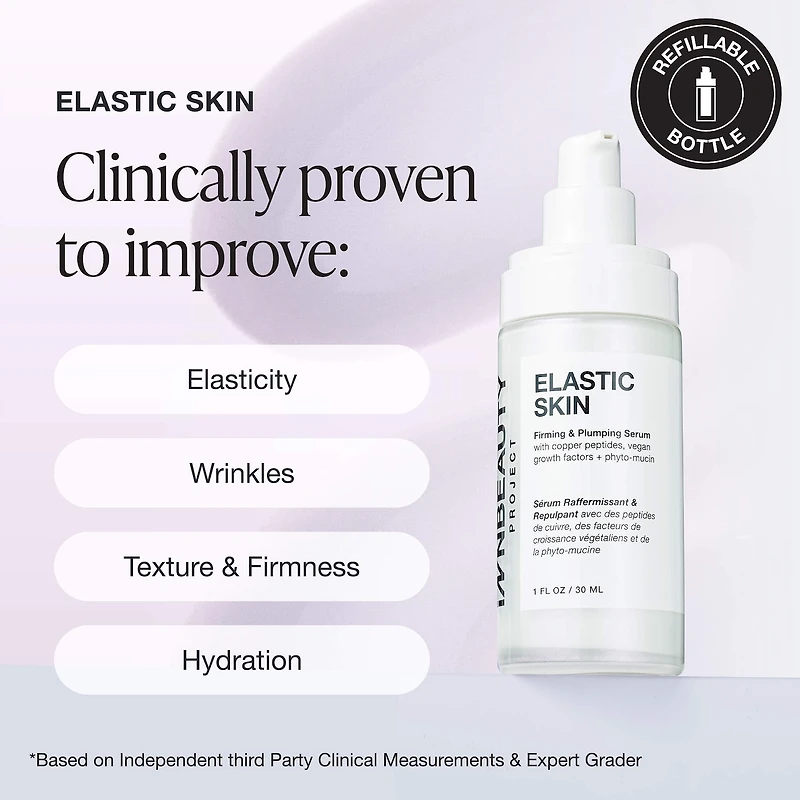 Elastic Skin Firming & Plumping Vegan Growth Factor Serum with Copper Peptides