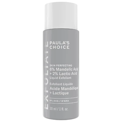 6% Mandelic Acid + 2% Lactic AHA Liquid Exfoliant for Dark Spots, Textured Skin