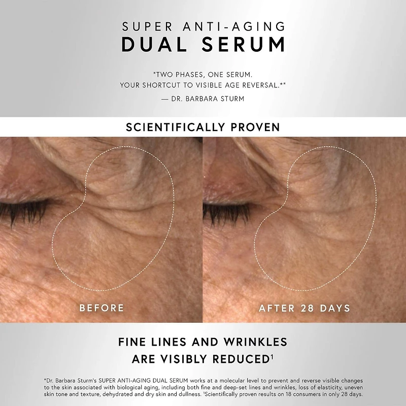Super Anti-Aging Dual Serum with Triple Hyaluronic Acid, Glutathione, Skullcap + Ceramide-Peptide Complex