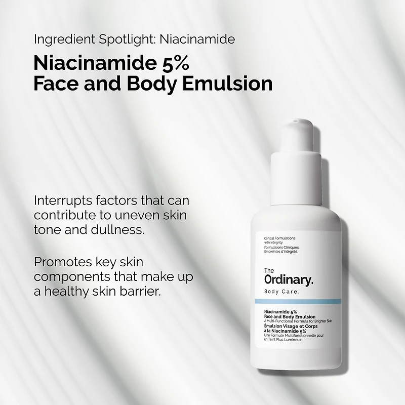 Émulsion pour le visage et le corps avec 5 % de niacinamide