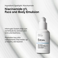 Émulsion pour le visage et le corps avec 5 % de niacinamide