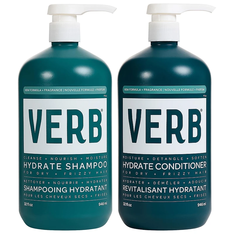 Verb Hydrate Shampoo + Conditioner Jumbo Set for Dry, Frizzy Hair