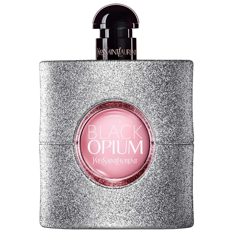 Eau de parfum Black Opium Glitter en vaporisateur voyage avec des notes guimauve et caf