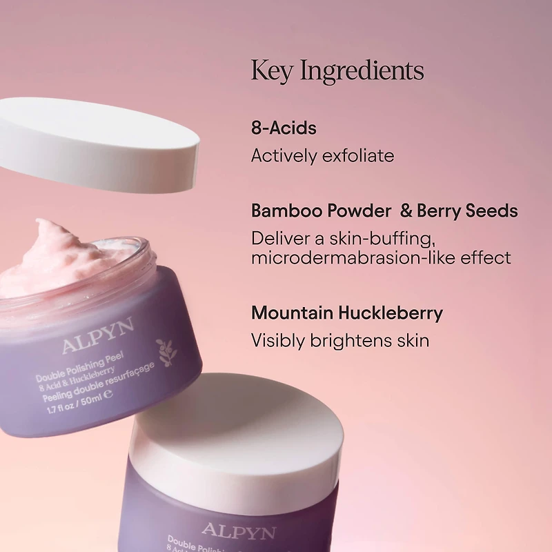 Polishing Peel & Brightening Face Mask with 8 Acids & Huckleberry