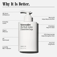 Lotion pour le corps hydratante raffermissante avec cinq peptides et 2,5 % de niacinamide