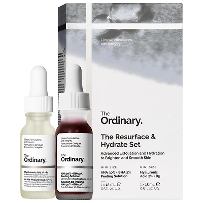 The Resurface & Hydrate Set with Hyaluronic Acid Serum + AHA