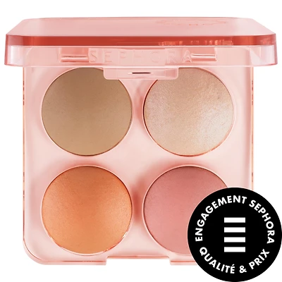 Palette de poudre bronzante, fard à joues et d’illuminateur pour le visage Colorful