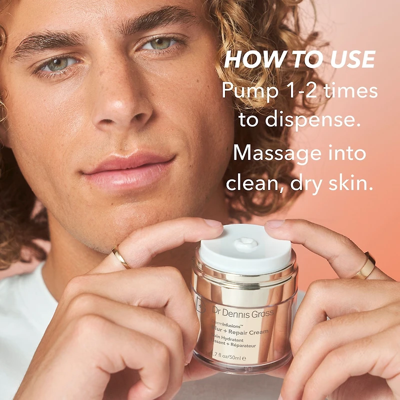 Crème réparatrice et floutante DermInfusions™ avec acide hyaluronique peptides