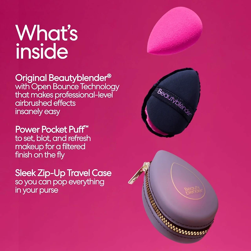 Ensemble Midnight mélanger et estomper avec houppette à poudre et Beautyblender®