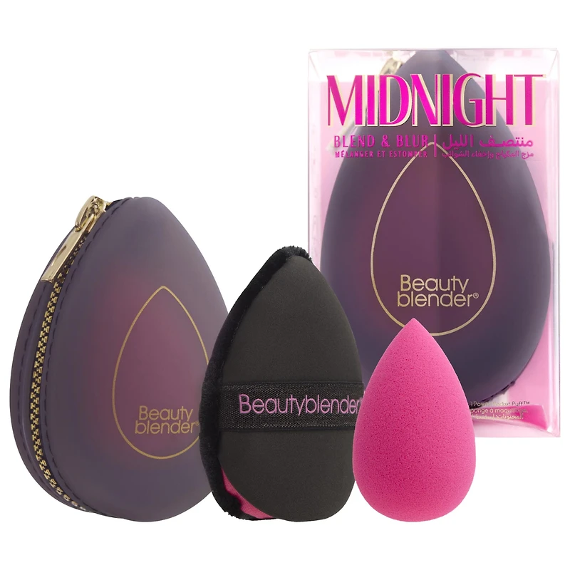 Ensemble Midnight mélanger et estomper avec houppette à poudre et Beautyblender®
